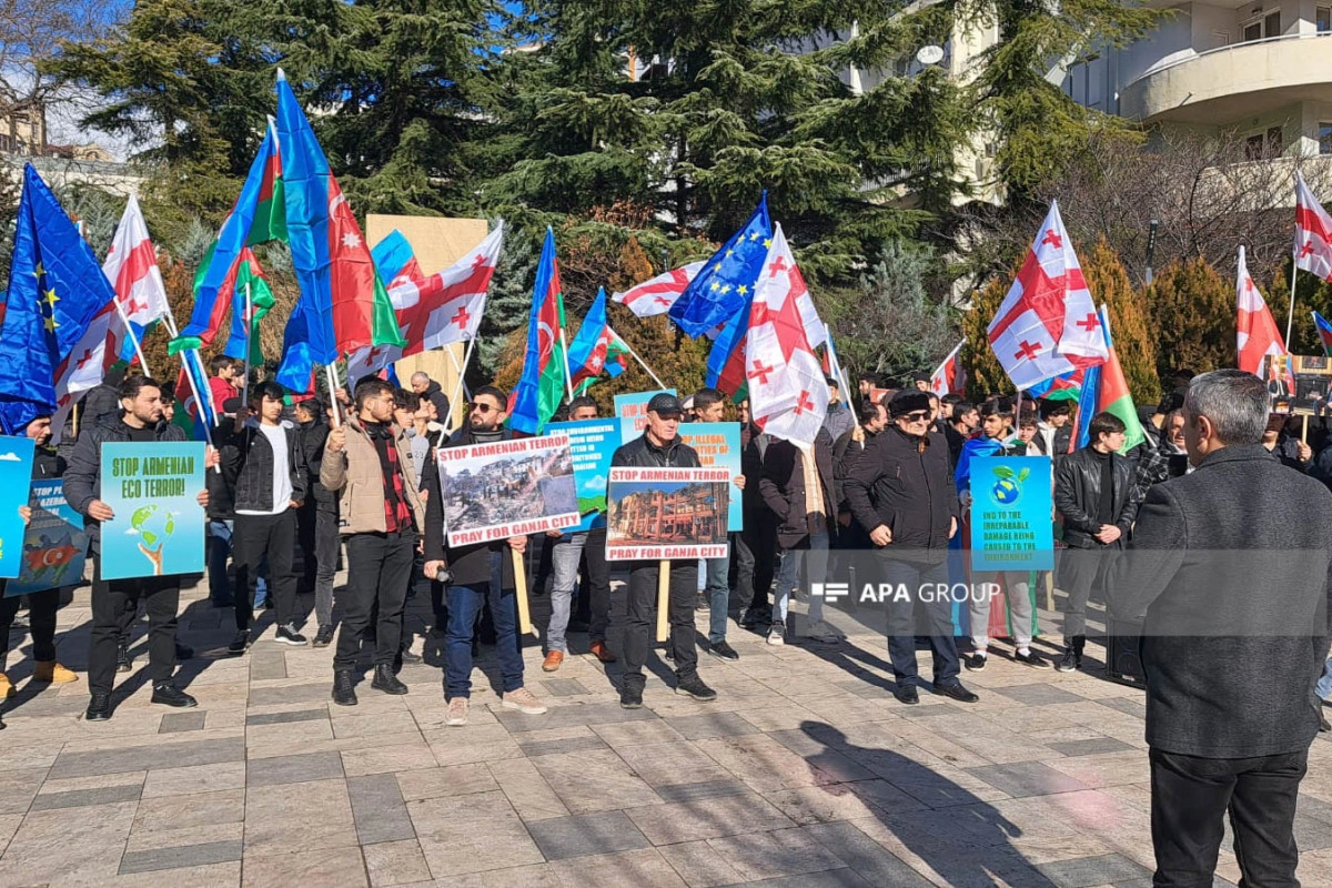 Gürcüstanda azərbaycanlılar Aİ-nin ofisinin qarşısında aksiya keçiriblər - YENİLƏNİB + FOTO/VİDEO